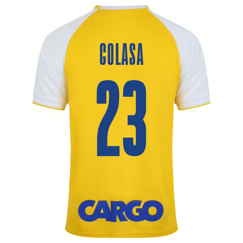 Niño Camiseta Eyal Golasa #23 Amarillo Blanco 1ª Equipación 2024/25 La Camisa Perú