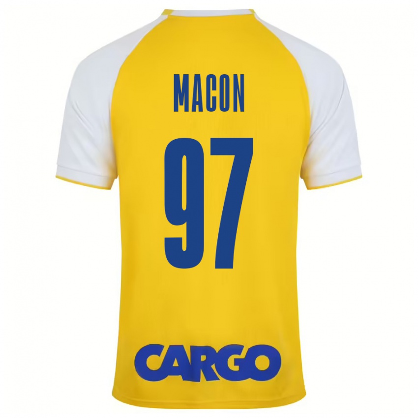 Niño Camiseta Yvann Maçon #97 Amarillo Blanco 1ª Equipación 2024/25 La Camisa Perú