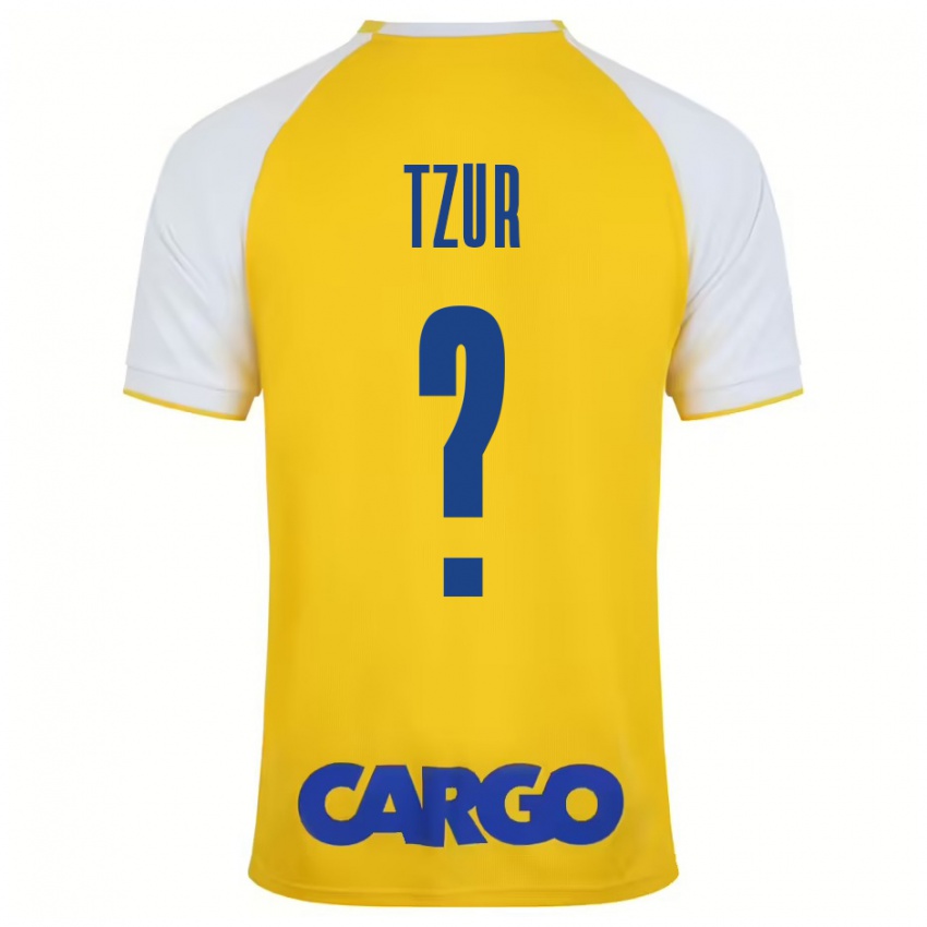 Niño Camiseta Amit Tzur #0 Amarillo Blanco 1ª Equipación 2024/25 La Camisa Perú