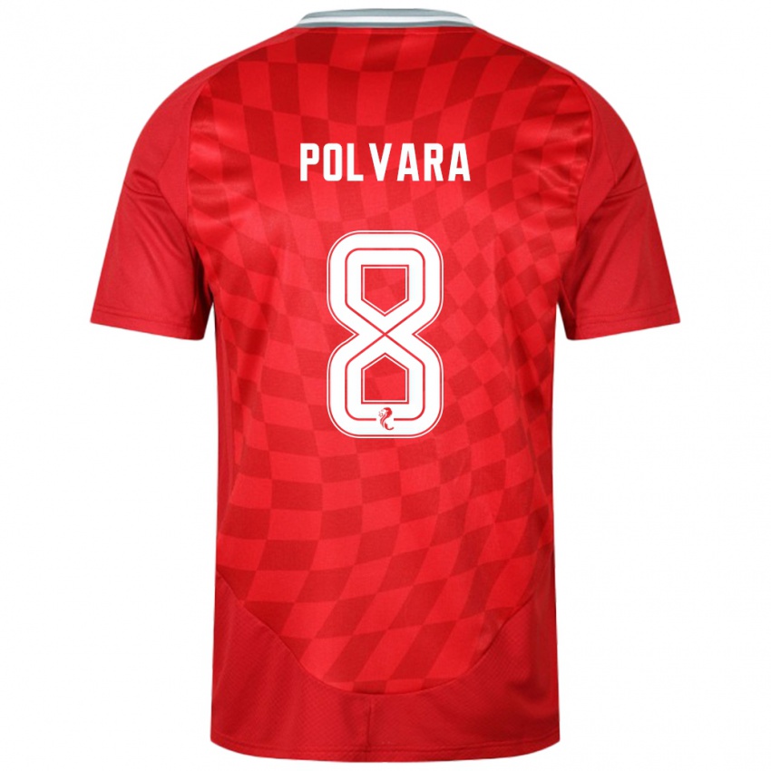 Niño Camiseta Dante Polvara #8 Rojo 1ª Equipación 2024/25 La Camisa Perú