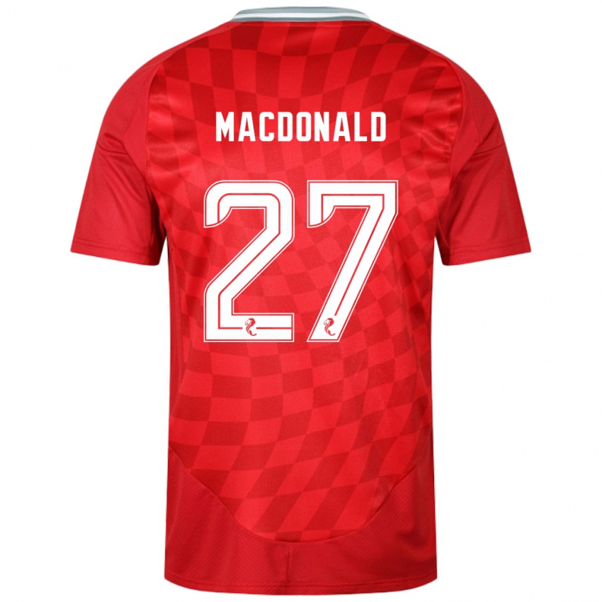 Niño Camiseta Angus Macdonald #27 Rojo 1ª Equipación 2024/25 La Camisa Perú