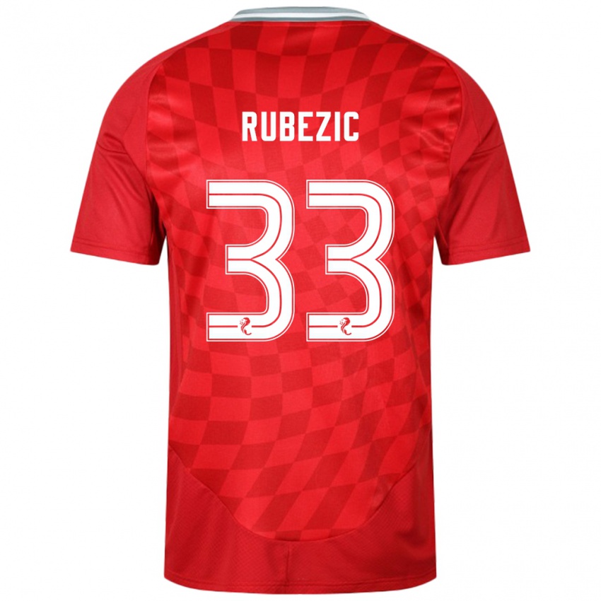 Niño Camiseta Slobodan Rubezic #33 Rojo 1ª Equipación 2024/25 La Camisa Perú