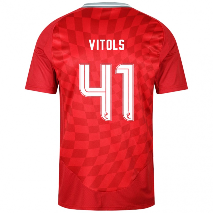 Niño Camiseta Rodrigo Vitols #41 Rojo 1ª Equipación 2024/25 La Camisa Perú