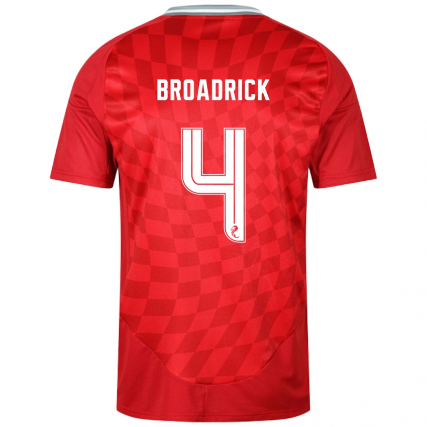 Niño Camiseta Jessica Broadrick #4 Rojo 1ª Equipación 2024/25 La Camisa Perú