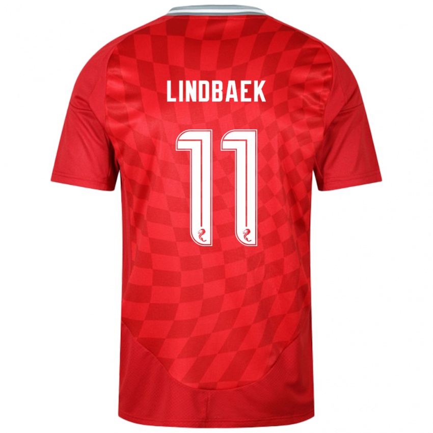 Niño Camiseta Adele Lindbaek #11 Rojo 1ª Equipación 2024/25 La Camisa Perú