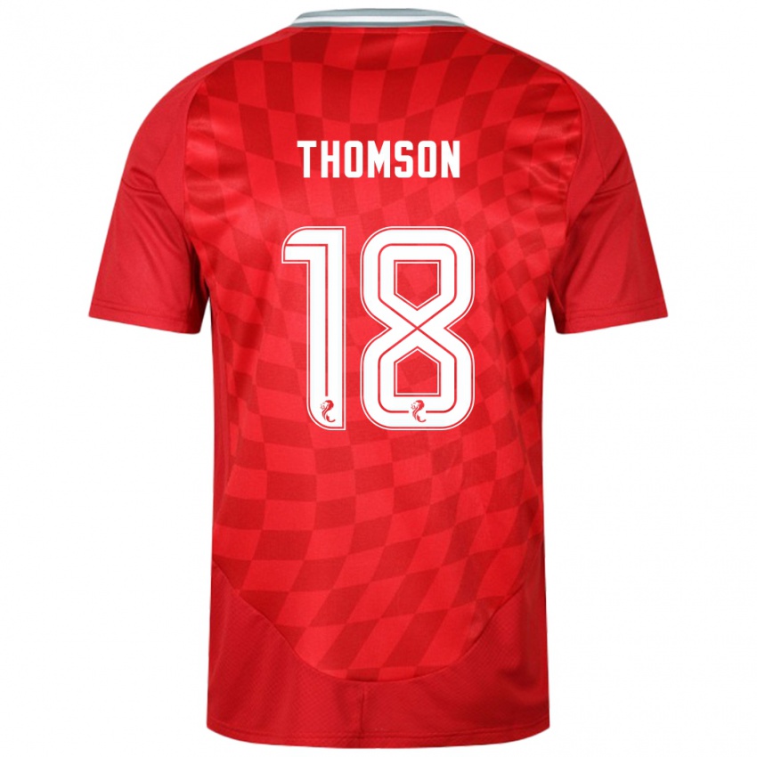 Niño Camiseta Eva Thomson #18 Rojo 1ª Equipación 2024/25 La Camisa Perú