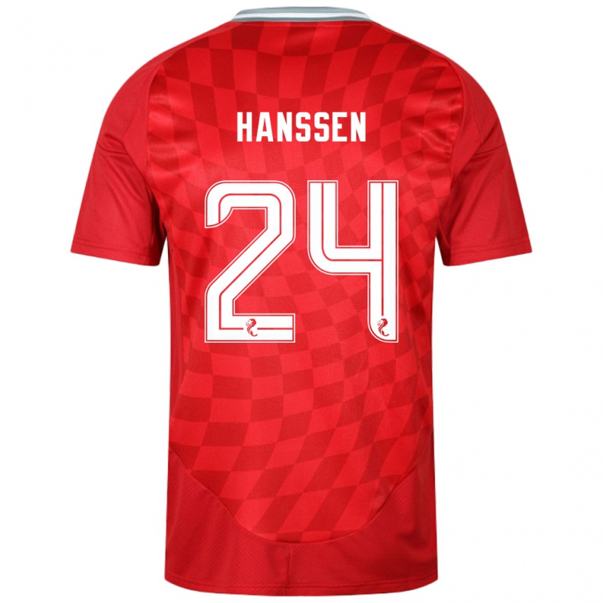 Niño Camiseta Nadine Hanssen #24 Rojo 1ª Equipación 2024/25 La Camisa Perú