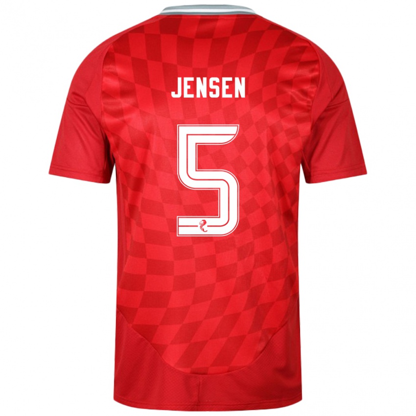 Niño Camiseta Richard Jensen #5 Rojo 1ª Equipación 2024/25 La Camisa Perú