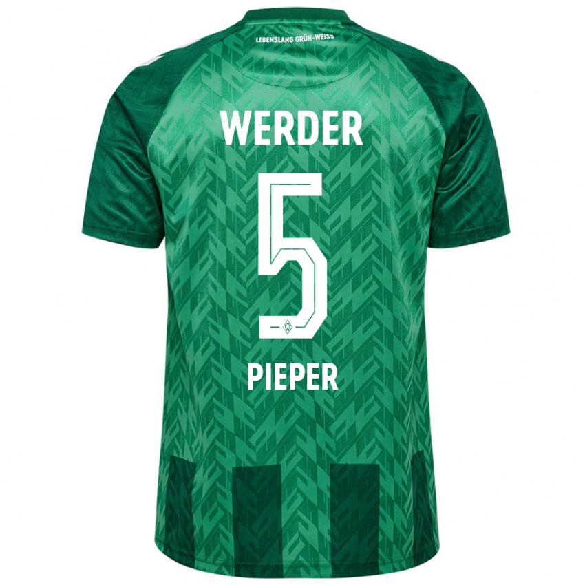 Niño Camiseta Amos Pieper #5 Verde 1ª Equipación 2024/25 La Camisa Perú