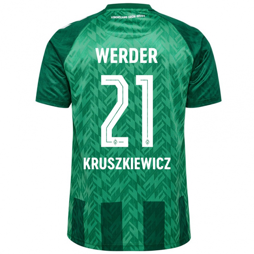 Niño Camiseta Jakub Kruszkiewicz #21 Verde 1ª Equipación 2024/25 La Camisa Perú