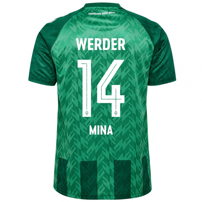 Niño Camiseta Johan Mina #14 Verde 1ª Equipación 2024/25 La Camisa Perú