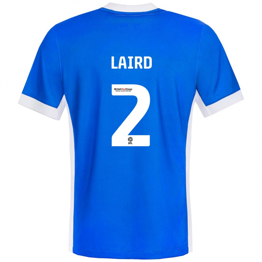 Niño Camiseta Ethan Laird #2 Azul Blanco 1ª Equipación 2024/25 La Camisa Perú