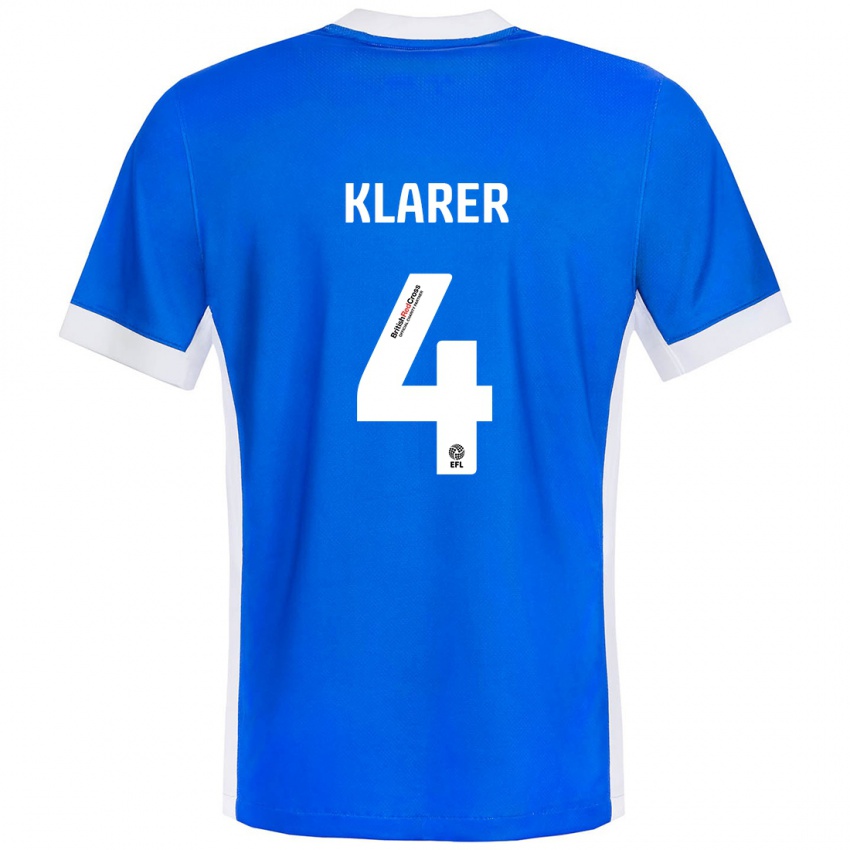 Niño Camiseta Christoph Klarer #4 Azul Blanco 1ª Equipación 2024/25 La Camisa Perú