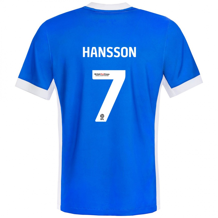 Niño Camiseta Emil Hansson #7 Azul Blanco 1ª Equipación 2024/25 La Camisa Perú