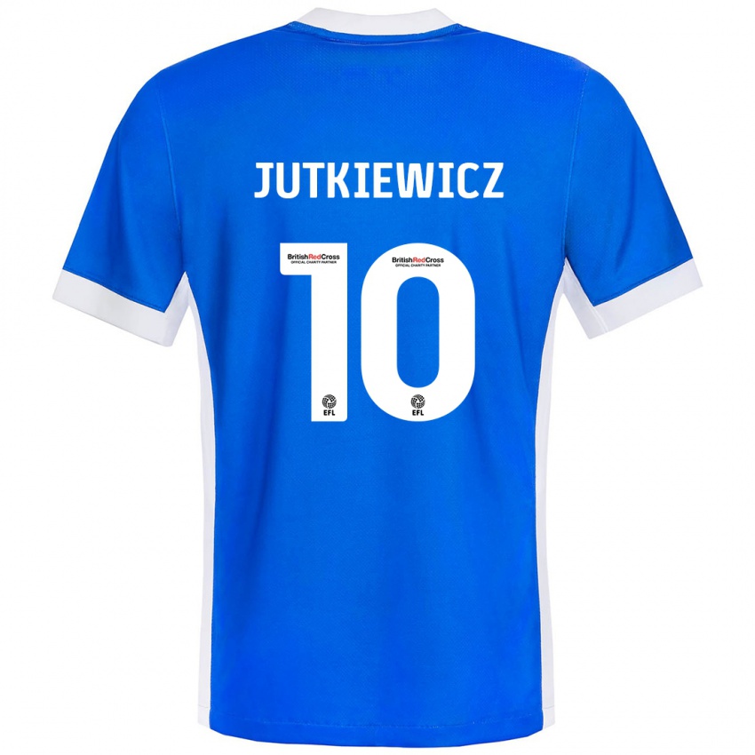 Niño Camiseta Lukas Jutkiewicz #10 Azul Blanco 1ª Equipación 2024/25 La Camisa Perú