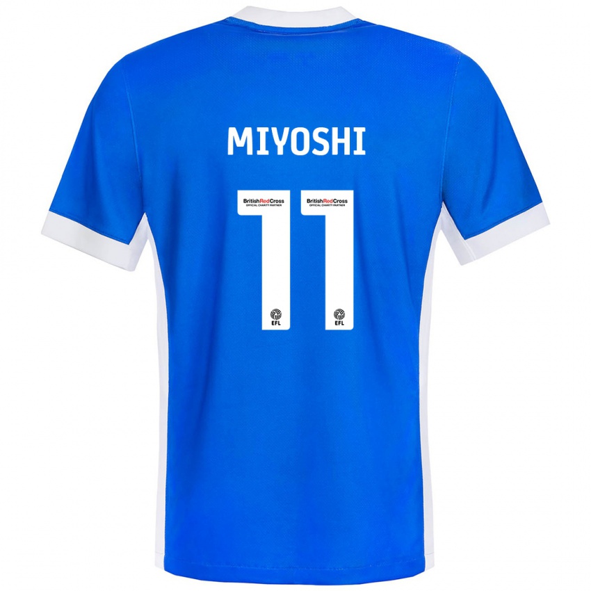 Niño Camiseta Koji Miyoshi #11 Azul Blanco 1ª Equipación 2024/25 La Camisa Perú