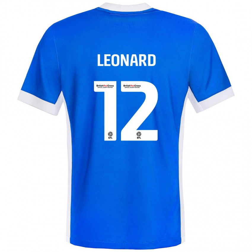 Niño Camiseta Marc Leonard #12 Azul Blanco 1ª Equipación 2024/25 La Camisa Perú