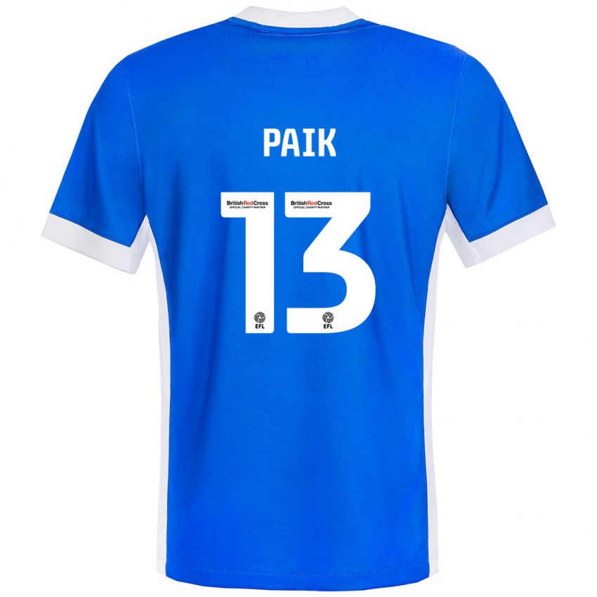 Niño Camiseta Seung-Ho Paik #13 Azul Blanco 1ª Equipación 2024/25 La Camisa Perú