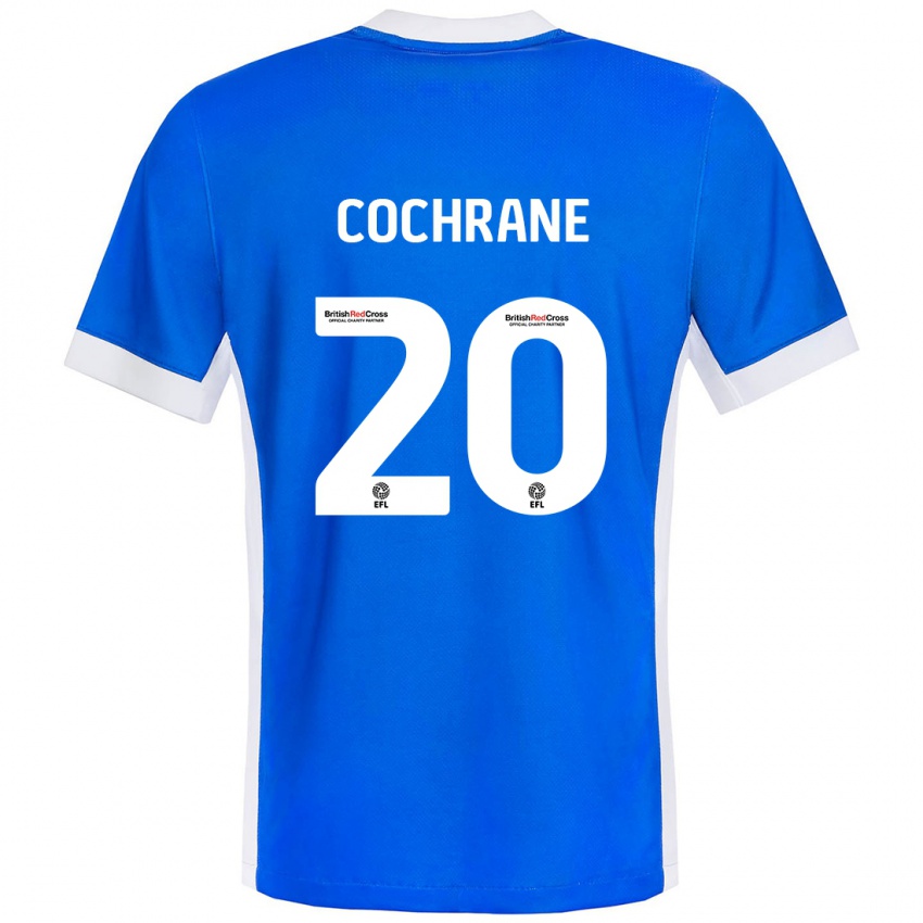 Niño Camiseta Alex Cochrane #20 Azul Blanco 1ª Equipación 2024/25 La Camisa Perú