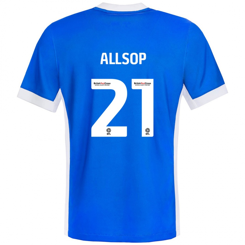 Niño Camiseta Ryan Allsop #21 Azul Blanco 1ª Equipación 2024/25 La Camisa Perú