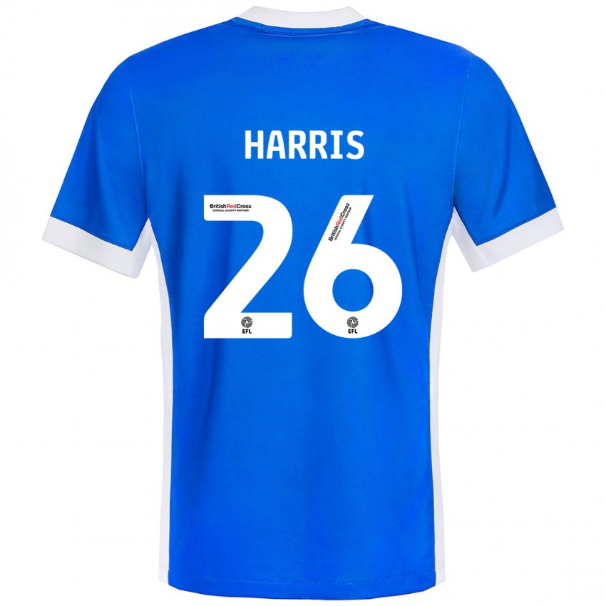 Niño Camiseta Luke Harris #26 Azul Blanco 1ª Equipación 2024/25 La Camisa Perú