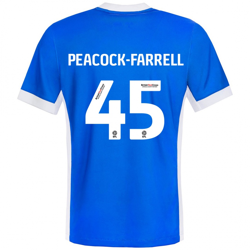 Niño Camiseta Bailey Peacock-Farrell #45 Azul Blanco 1ª Equipación 2024/25 La Camisa Perú