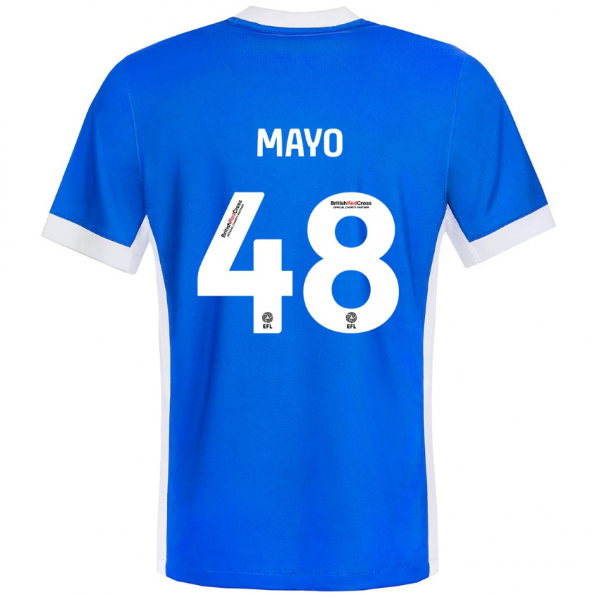 Niño Camiseta Bradley Mayo #48 Azul Blanco 1ª Equipación 2024/25 La Camisa Perú