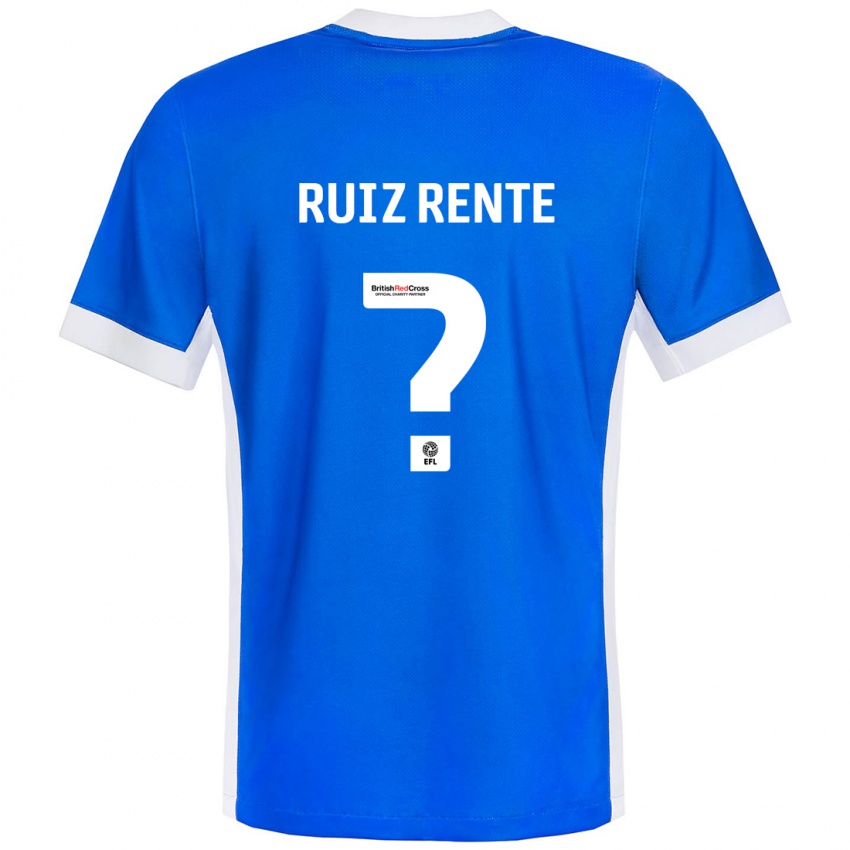 Niño Camiseta Álvaro Ruiz Rente #0 Azul Blanco 1ª Equipación 2024/25 La Camisa Perú