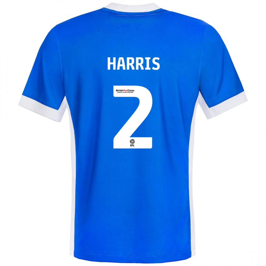 Niño Camiseta Martha Harris #2 Azul Blanco 1ª Equipación 2024/25 La Camisa Perú