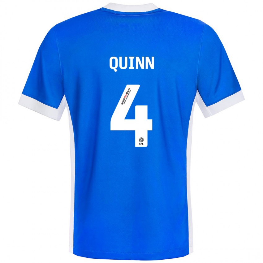 Niño Camiseta Louise Catherine Quinn #4 Azul Blanco 1ª Equipación 2024/25 La Camisa Perú