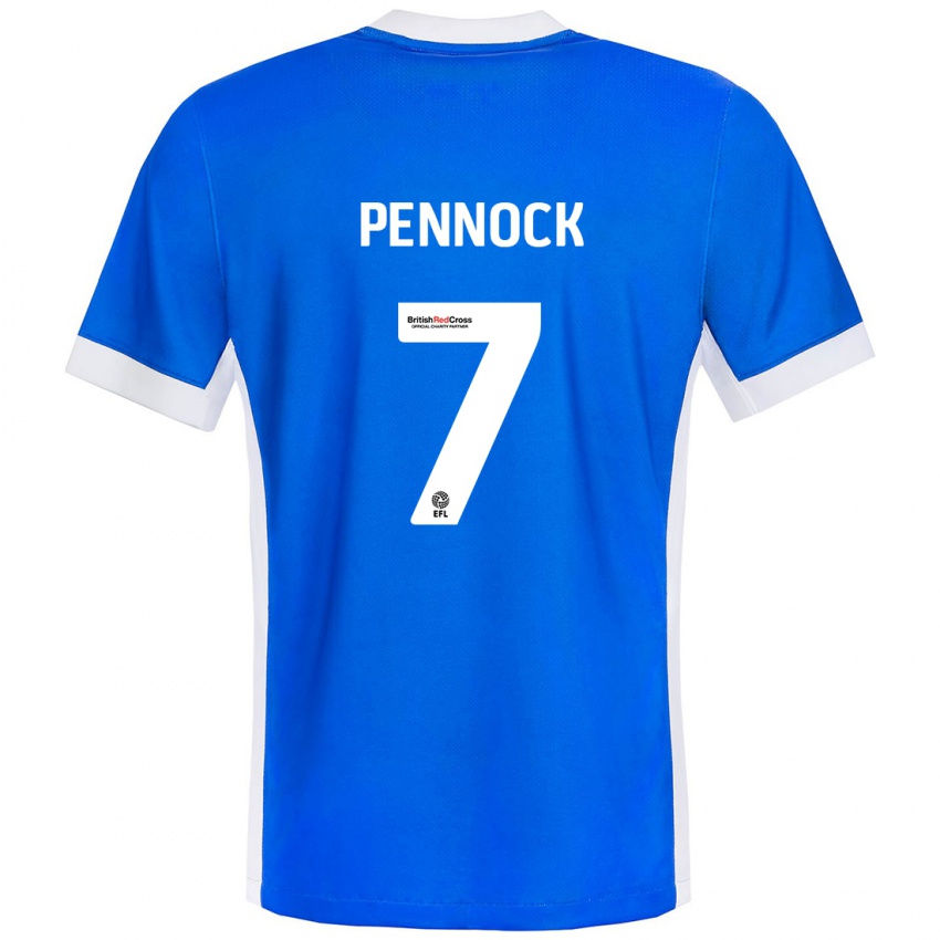 Niño Camiseta Jade Pennock #7 Azul Blanco 1ª Equipación 2024/25 La Camisa Perú