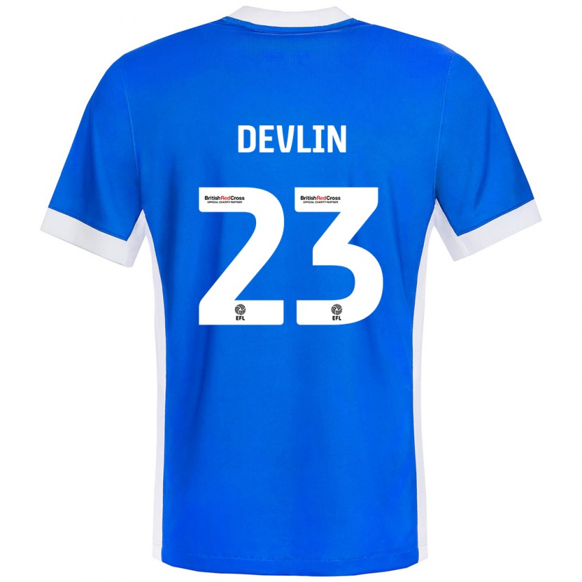 Niño Camiseta Charlotte Devlin #23 Azul Blanco 1ª Equipación 2024/25 La Camisa Perú