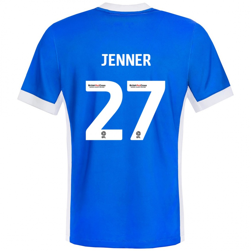 Niño Camiseta Abbi Jenner #27 Azul Blanco 1ª Equipación 2024/25 La Camisa Perú