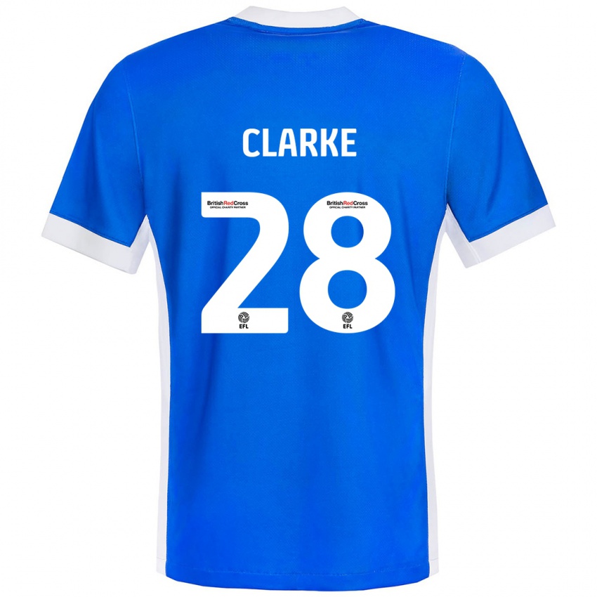 Niño Camiseta Charlotte Clarke #28 Azul Blanco 1ª Equipación 2024/25 La Camisa Perú