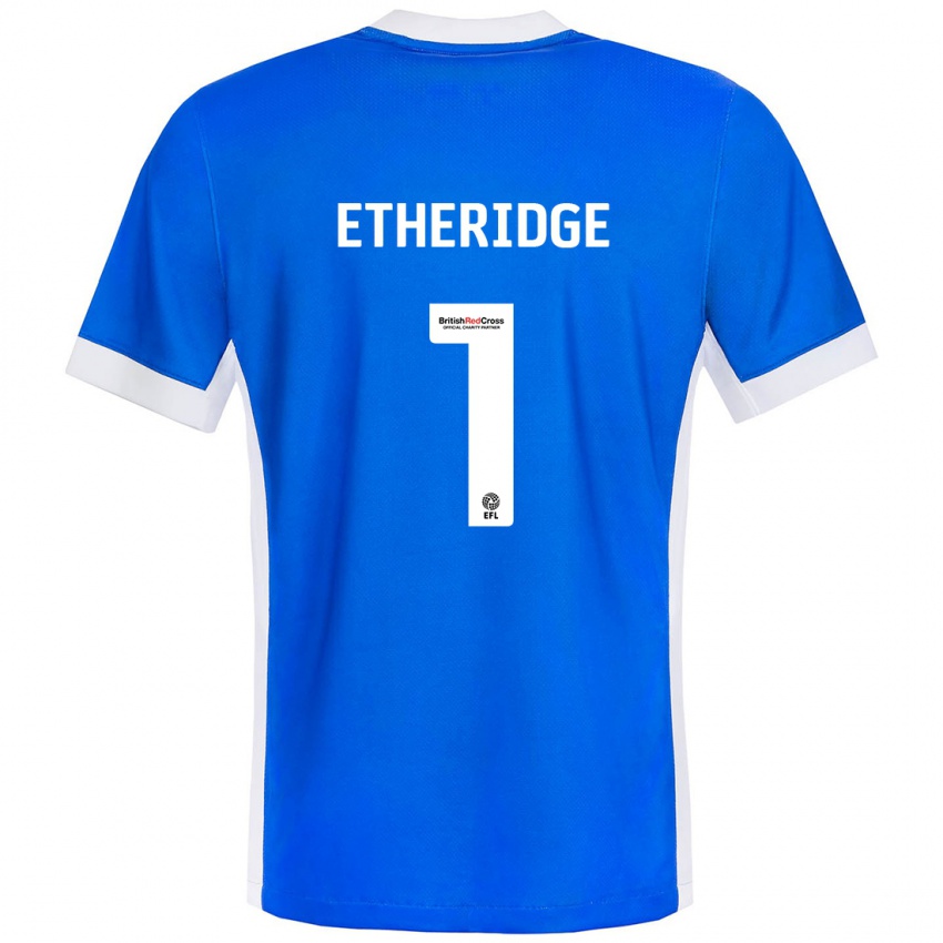 Niño Camiseta Neil Etheridge #1 Azul Blanco 1ª Equipación 2024/25 La Camisa Perú