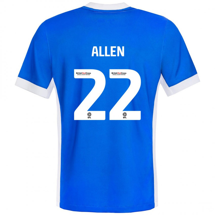 Niño Camiseta Remi Allen #22 Azul Blanco 1ª Equipación 2024/25 La Camisa Perú