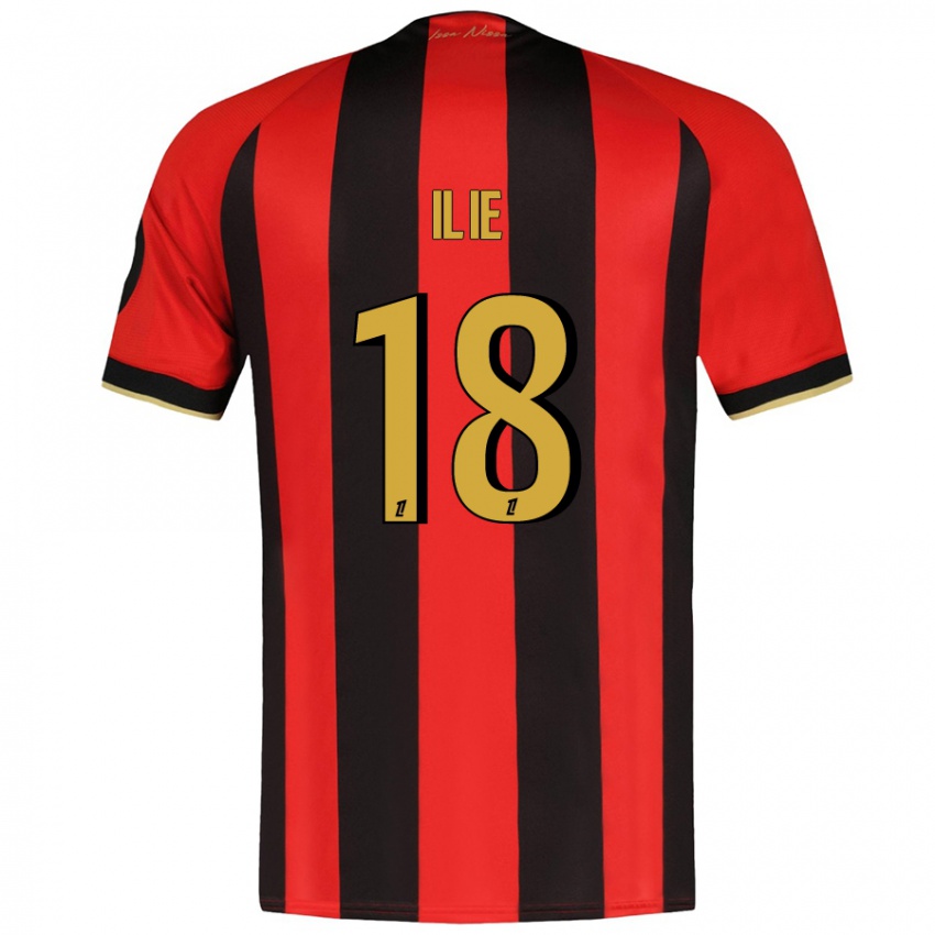 Niño Camiseta Rareș Ilie #18 Rojo Negro 1ª Equipación 2024/25 La Camisa Perú