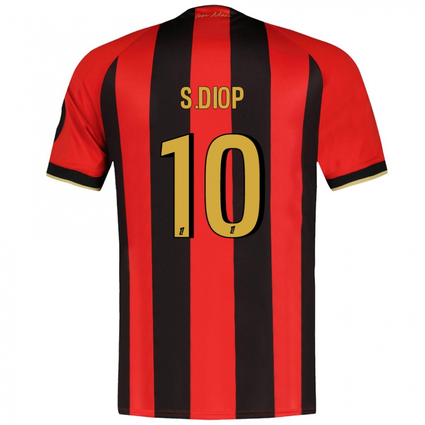 Niño Camiseta Sofiane Diop #10 Rojo Negro 1ª Equipación 2024/25 La Camisa Perú