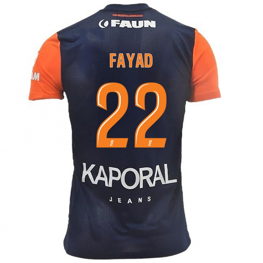 Niño Camiseta Khalil Fayad #22 Azul Marino Naranja 1ª Equipación 2024/25 La Camisa Perú