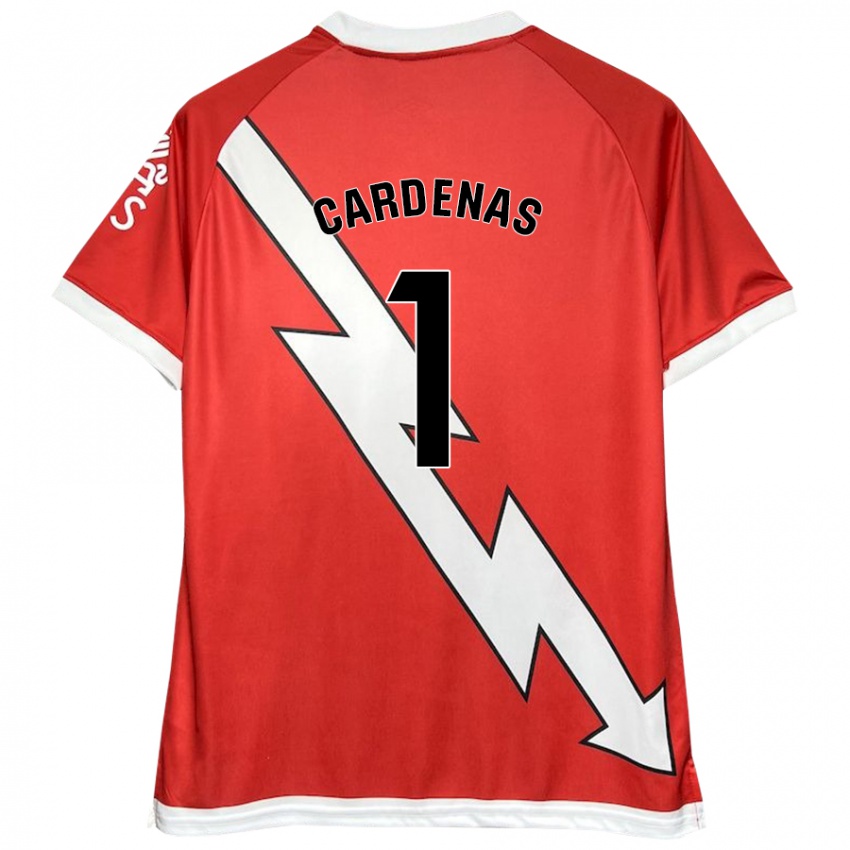 Niño Camiseta Dani Cárdenas #1 Blanco Rojo 1ª Equipación 2024/25 La Camisa Perú