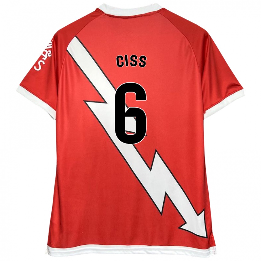 Niño Camiseta Pathé Ciss #6 Blanco Rojo 1ª Equipación 2024/25 La Camisa Perú