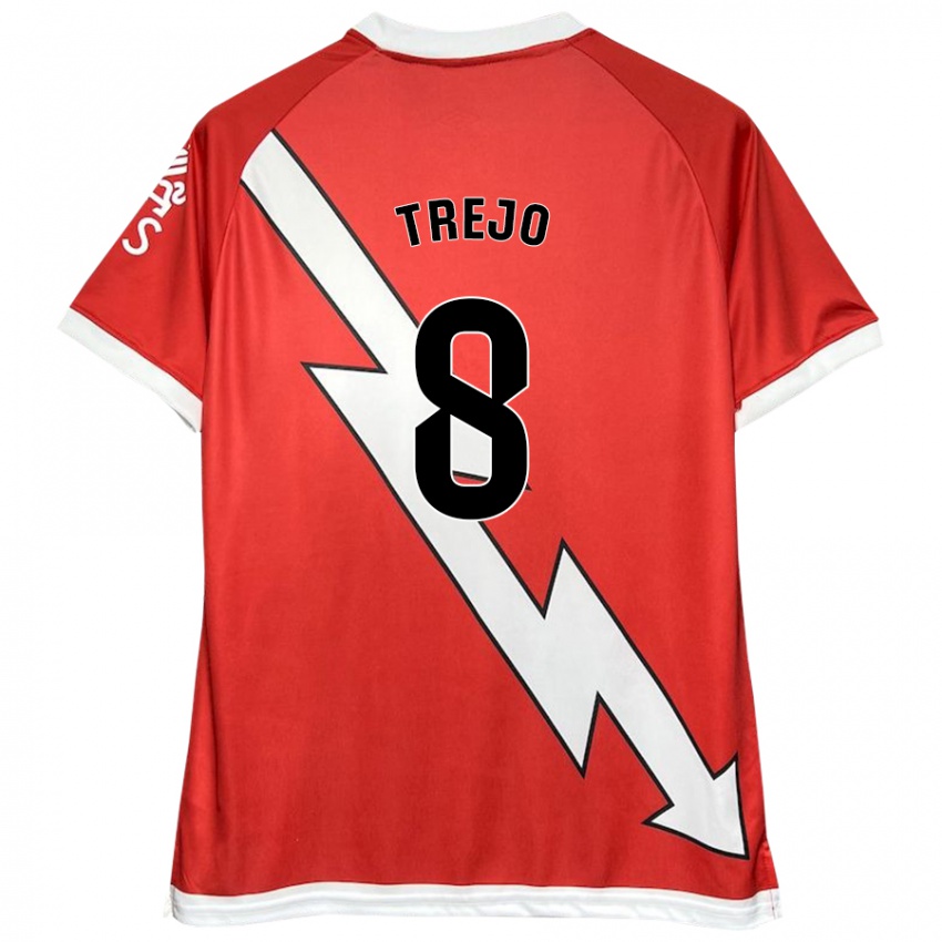 Niño Camiseta Óscar Trejo #8 Blanco Rojo 1ª Equipación 2024/25 La Camisa Perú