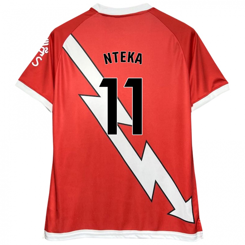 Niño Camiseta Randy Nteka #11 Blanco Rojo 1ª Equipación 2024/25 La Camisa Perú