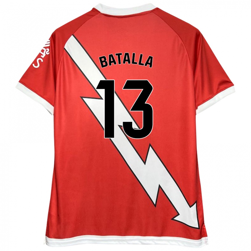 Niño Camiseta Augusto Batalla #13 Blanco Rojo 1ª Equipación 2024/25 La Camisa Perú