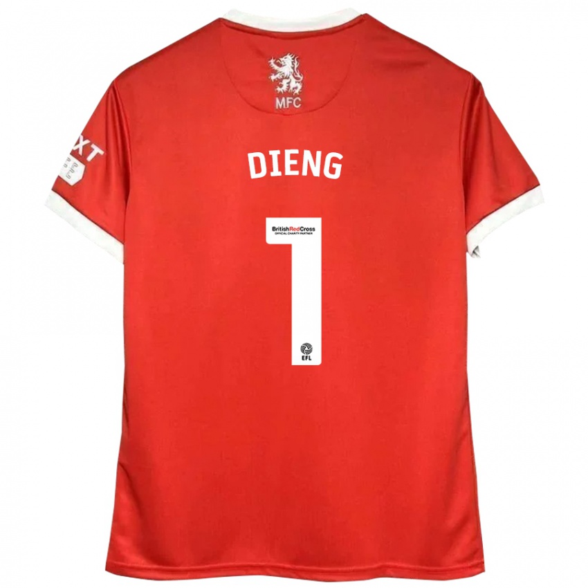 Niño Camiseta Seny Dieng #1 Rojo Blanco 1ª Equipación 2024/25 La Camisa Perú