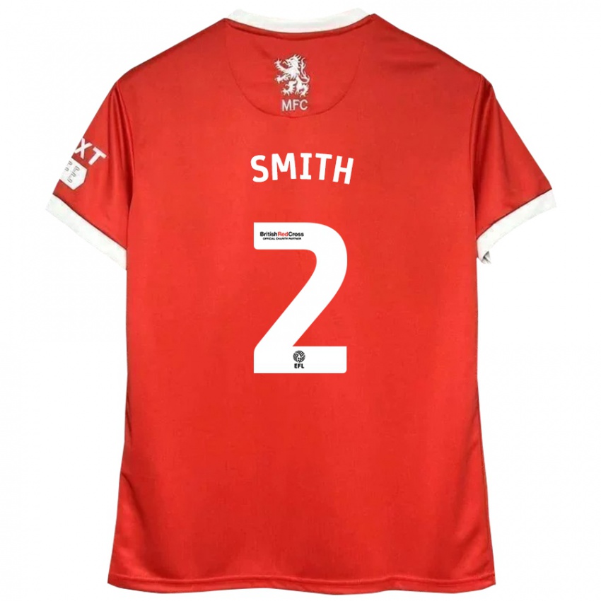 Niño Camiseta Tommy Smith #2 Rojo Blanco 1ª Equipación 2024/25 La Camisa Perú