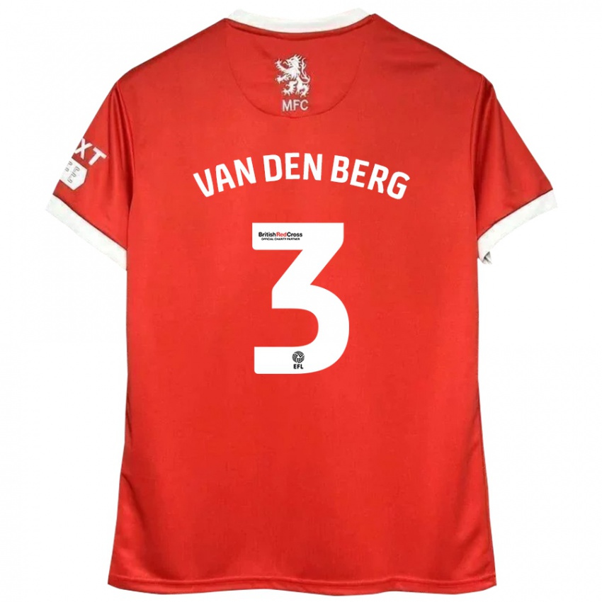 Niño Camiseta Rav Van Den Berg #3 Rojo Blanco 1ª Equipación 2024/25 La Camisa Perú