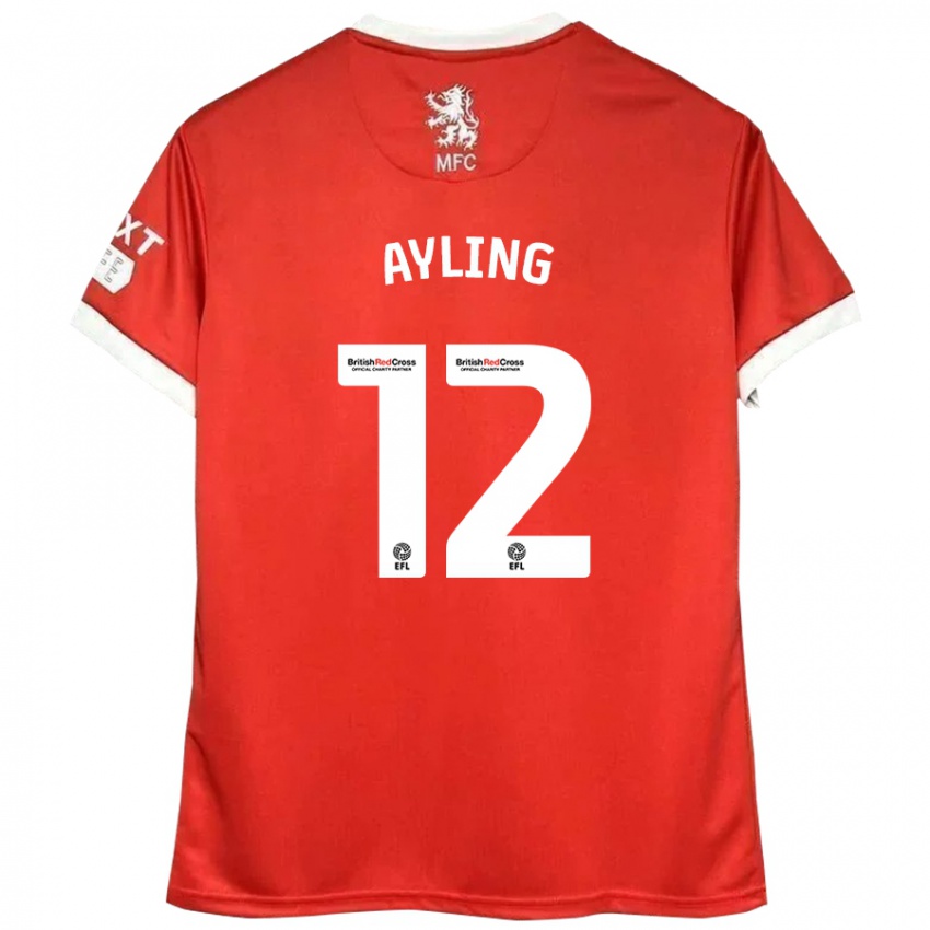 Niño Camiseta Luke Ayling #12 Rojo Blanco 1ª Equipación 2024/25 La Camisa Perú