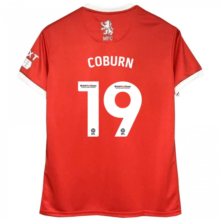 Niño Camiseta Josh Coburn #19 Rojo Blanco 1ª Equipación 2024/25 La Camisa Perú