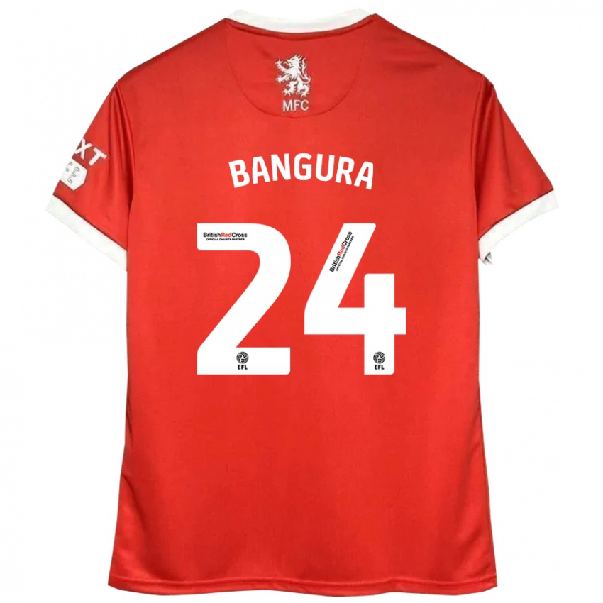 Niño Camiseta Alex Bangura #24 Rojo Blanco 1ª Equipación 2024/25 La Camisa Perú